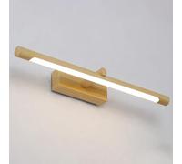 HQHYGM Mirror Front Wall Lamp Bathroom Wall Light Indoor Waterproof Wall Decorative Wall Long Strip Acrylic for Bedroom Bathroom Mirror (Woodgrain-Neutral Light 56cm)