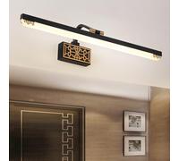 HQHYGM Mirror Front Wall Light 240° Rotatable Wall Lamp Long Strip Wall Bathroom Waterproof Wall Black Iron Acrylic for Bedroom Vanity Paintings (Neutral Light 71cm)