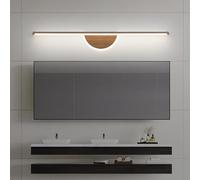 HQHYGM Mirror Front Wall Light Minimalist Linear Long Wall Interior Iron Wall Bathroom Decorative (Not Solid Wood) for Living Room Bedroom Corridor (60cm Deep Wood White)