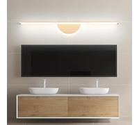 HQHYGM Mirror Front Wall Light Minimalist Linear Long Wall Interior Iron Wall Bathroom Decorative (Not Solid Wood) for Living Room Bedroom Corridor (60cm Shallow Wood White)