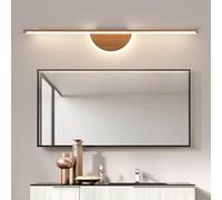 HQHYGM Mirror Front Wall Light Minimalist Linear Long Wall Interior Iron Wall Bathroom Decorative (Not Solid Wood) for Living Room Bedroom Corridor (60cm Deep Wood Neutral)