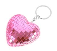 HQHYGM Mirror Keychain Key Shackle Disco Charms Disco Decorations Crystal Key Chain Cowgirl Keychain Disco Accessories Disco Party Supplies Purse Accessories Pink Glass