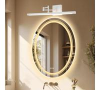 HQHYGM Mirror Wall Light Waterproof Bathroom Wall Sconces Rotatable Acrylic/Iron Wall Minimalist Long Indoor Decorative for Living Room Bedroom Corridor (102cm White Warm Light)