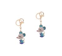 HQHYGM Mochila para niños Handbag Charms Cute Couple Keychains Couple keyrings Novelty Backpack Charms Mice Keychain Rhinestone Animal Keychain Car Tote Child Little Mouse Key Chain Ring