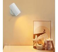 HQHYGM Moderno Wall Lights with Touch Control Wall with Remote Control Wall USB Rechargeable 2700K-6500K Dimmable for Beside Living Room Hallway (1 Pack White)