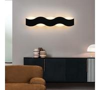 HQHYGM Mondern Minimalist Interior Wall Lamp Dimmable Indoor Long Wall Light with Remote Control Linear Wall Black Corridor Wall Staiss Living Room Courtyard