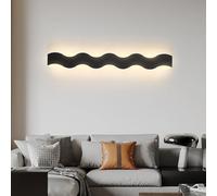 HQHYGM Mondern Minimalist Interior Wall Lamp Dimmable Indoor Long Wall Light with Remote Control Linear Wall Black Corridor Wall Staiss Living Room Courtyard