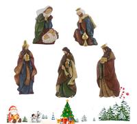 HQHYGM Nativity Statue - Christmas Scene Ornament, Resin Figurines with Seasonal Charm, Classic Religious Decoration, Holiday Collectible for Home Mantel Windowsill