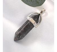 HQHYGM Natural Crystal Natural Crystal Jewel Necklace Hexagonal Stone Pendant Necklace Men's and Women's Fashion Jewelry,Style 9,1PC (Color : Style 15, Size : 1PC)