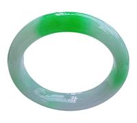 HQHYGM Natural Green Agate Jade Bangle Bracelet for Womens, Lady Green Floating Flower Jade Bangle, with Jewelry Box,56mm