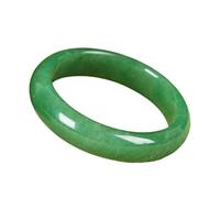 HQHYGM Natural Green Jade Bangle Bracelet for Women Genuine Jade Bracelet Yoga Meditation Fashion Good Luck Bangle for Mother Grandmother Birthday Gift (Green dongling1, 62-63mm)