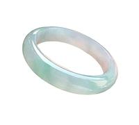 HQHYGM Natural Jade Jade Bangle Bracelet, Light Green Translucent Jade Bangle, Round Jade Bracelet for Women, Bring Good Luck, for Girlfriend, for Mother, with Jewelry Box, 54-62mm,62mm
