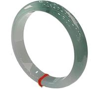 HQHYGM Natural Translucent Color Jade Bangles, Ladies Turquoise Floating Flower Jade Bangle Bracelet, Chinese Elegant Classic Lucky Jade Bracelet, with Jewelry Box,54mm