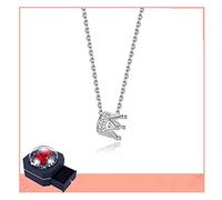 HQHYGM Necklace for Women Crown Necklace Female Clavicle Chain Temperament Cold Wind Rose Pendant for Girlfriend Gift Choker Necklace Household