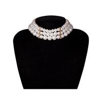 HQHYGM Necklace for Women Layered Short Pearl Choker Necklace for Women White Beads Necklace Wedding Jewelry Pearl Choker Collar Gifts Choker Necklace Household