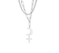 HQHYGM Necklace Pendant Chain Men Women Jewellery Pendant Necklace Double Layer Necklace Jewelry Household