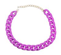 HQHYGM Neon Necklace For Women and Men, Fluorescent Color Chain Necklace Bohemian Vintage Thick Chain Choker Beach, Neon Jewelry For Glow Party, Neon Necklaces For Glow Party, Neon Necklaces