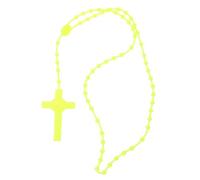 HQHYGM Noctilucent Glowing Rosary Necklaces Catholicism Religious Jewelry Party for Prayer Soft Gel Colorful Luminous Fluorescent Beads Necklace