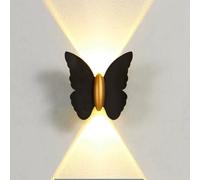 HQHYGM Outdoor Butterfly Wall Light 10W Metal Wallp Ip65 Waterproof Decoration Outdoor Wall Light up and Down Lightiwarm Light Wall Lightifor Terrace Garden Balcony Hallway