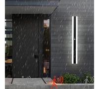 HQHYGM Outdoor Garden Wall Light with Motion Sensor Wall Lamp IP65 Waterproof Long Wall Outside Yard Black 3000K/4000K/6000K Exterior Courtyard Terrace (30cm B White Light)