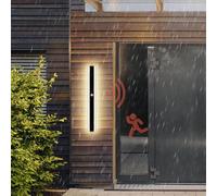 HQHYGM Outdoor Garden Wall Light with Motion Sensor Wall Lamp IP65 Waterproof Long Wall Outside Yard Black 3000K/4000K/6000K Exterior Courtyard Terrace (200cm B Neutral Light)