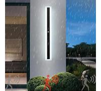 HQHYGM Outdoor Garden Wall Light with Motion Sensor Wall Lamp IP65 Waterproof Long Wall Outside Yard Black 3000K/4000K/6000K Exterior Courtyard Terrace (120cm A White Light)