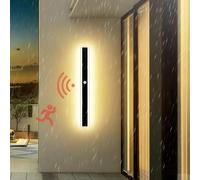 HQHYGM Outdoor Garden Wall Light with Motion Sensor Wall Lamp IP65 Waterproof Long Wall Outside Yard Black 3000K/4000K/6000K Exterior Courtyard Terrace (180cm B Warm Light)