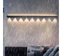 HQHYGM Outdoor Wall IP65 Waterproof Wall Sconces Black Long Rectangular Wall Lamps Aluminum with Spotlight for Pathway Hallway Terrace Bathroom (120cm Warm Light)