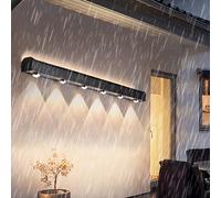 HQHYGM Outdoor Wall IP65 Waterproof Wall Sconces Black Long Rectangular Wall Lamps Aluminum with Spotlight for Pathway Hallway Terrace Bathroom (90cm Neutral Light)