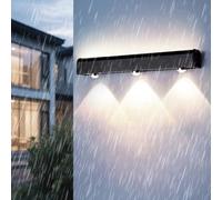 HQHYGM Outdoor Wall IP65 Waterproof Wall Sconces Black Long Rectangular Wall Lamps Aluminum with Spotlight for Pathway Hallway Terrace Bathroom (40cm Neutral Light)