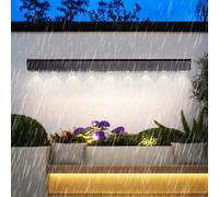 HQHYGM Outdoor Wall IP65 Waterproof Wall Sconces Black Long Rectangular Wall Lamps Aluminum with Spotlight for Pathway Hallway Terrace Bathroom (120cm White Light)