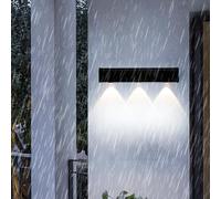 HQHYGM Outdoor Wall IP65 Waterproof Wall Sconces Black Long Rectangular Wall Lamps Aluminum with Spotlight for Pathway Hallway Terrace Bathroom (40cm White Light)