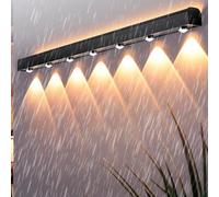 HQHYGM Outdoor Wall IP65 Waterproof Wall Sconces Black Long Rectangular Wall Lamps Aluminum with Spotlight for Pathway Hallway Terrace Bathroom (100cm Warm Light)