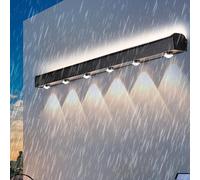 HQHYGM Outdoor Wall IP65 Waterproof Wall Sconces Black Long Rectangular Wall Lamps Aluminum with Spotlight for Pathway Hallway Terrace Bathroom (60cm White Light)