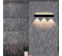 HQHYGM Outdoor Wall IP65 Waterproof Wall Sconces Black Long Rectangular Wall Lamps Aluminum with Spotlight for Pathway Hallway Terrace Bathroom (40cm Warm Light)