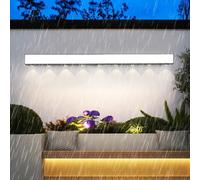HQHYGM Outdoor Wall IP65 Waterproof with Spotlights Wall Lamp Long Aluminum PC Wall Minimalist Black Rectangular for Villa Hallway Garden Bathroom (120cm White Light)