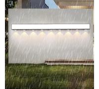 HQHYGM Outdoor Wall IP65 Waterproof with Spotlights Wall Lamp Long Aluminum PC Wall Minimalist Black Rectangular for Villa Hallway Garden Bathroom (120cm Neutral Light)