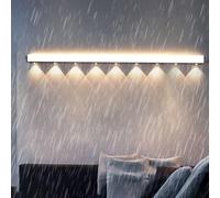 HQHYGM Outdoor Wall IP65 Waterproof with Spotlights Wall Lamp Long Aluminum PC Wall Minimalist Black Rectangular for Villa Hallway Garden Bathroom (120cm Warm Light)