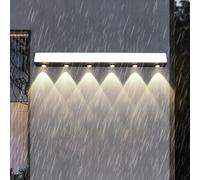 HQHYGM Outdoor Wall IP65 Waterproof with Spotlights Wall Lamp Long Aluminum PC Wall Minimalist Black Rectangular for Villa Hallway Garden Bathroom (90cm White Light)
