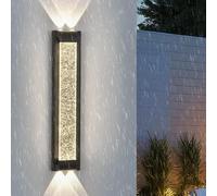 HQHYGM Outdoor Wall Light Crystal Wall Lamp Up Down Wall IP65 Waterproof Wall Outdoor/Indoor Aluminium Long for Terrace Porch Balcony (Neutral Light 40cm)
