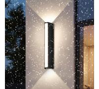 HQHYGM Outdoor Wall Light Up and Down Wall Lamp IP65 Waterproof Balcony Wall Indoor/Outdoor Decoration Wall Aluminium for Terrace Garden Hallway (Neutral Light 37cm)