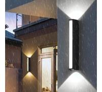 HQHYGM Outdoor Wall Light Up and Down Wall Lamp IP65 Waterproof Balcony Wall Indoor/Outdoor Decoration Wall Aluminium for Terrace Garden Hallway (White Light 37cm)