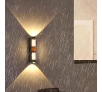 HQHYGM Outdoor Wall Lights IP65 Waterproof Wall Lamp Aluminium Acrylic Long Wall Minimalist Garden Decoration for Porch Garage Doorway Entryway (A Warm Light Black + Gold)