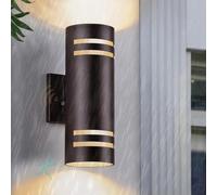 HQHYGM Outdoor Wall Lights with Motion Sensor IP65 Waterproof Aluminum Wall Sconces Front Door Porch Light Up and Down Indoor/Outside Wall Lamps Garden Patio Terrace