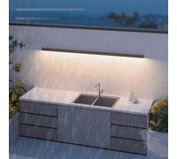 HQHYGM Outdoor Wall Lights with Remote Control Dimmable Wall Sconces IP65 Waterproof Aluminum Long Linear Garden Wall Lamps Indoor/Outside for Porch Balcony Courtyard