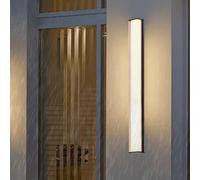 HQHYGM Outdoor Wall Long Strip Wall IP65 Rainproof Porch Wall Fixture Black Minimalist Aluminum Wall Lamp Indoor/Outside for Garden Villas Garage Patio