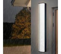 HQHYGM Outdoor Wall Long Strip Wall IP65 Rainproof Porch Wall Fixture Black Minimalist Aluminum Wall Lamp Indoor/Outside for Garden Villas Garage Patio