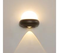 HQHYGM Outdoor Waterproof Wall Light 6W Metal Wallp Round Outdoor Wall Light Curved up and Down Wall Lightidecooutdoor Wallp for Bedroom Garden Warm Light