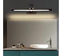 HQHYGM Over Mirror Wall Light Indoor with Adjustable Arm Lamps Wall Lamp 350° Rotatable Wall Waterproof Wall Black Long Strip for Paintings Corridor Bathroom (Warm Light 57cm)