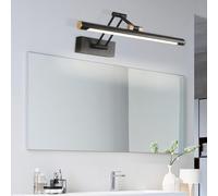 HQHYGM Over Mirror Wall Light Indoor with Adjustable Arm Lamps Wall Lamp 350° Rotatable Wall Waterproof Wall Black Long Strip for Paintings Corridor Bathroom (Neutral Light 40cm)